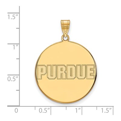 Purdue University 10K Yellow Gold Extra Large Disc Pendant – view 2