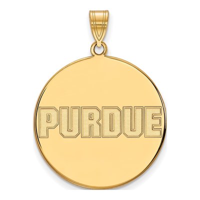 Purdue University 10K Yellow Gold Extra Large Disc Pendant