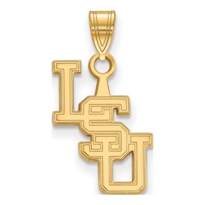Louisiana State University 10K Yellow Gold L-S-U Small Pendant