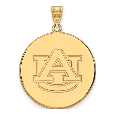 Auburn University 10K Yellow Gold Extra Large XL Disc Pendant