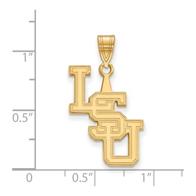 Louisiana State University 10K Yellow Gold L-S-U Large Pendant – view 2