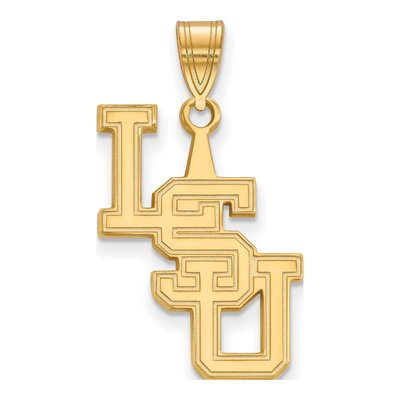 Louisiana State University 10K Yellow Gold L-S-U Large Pendant