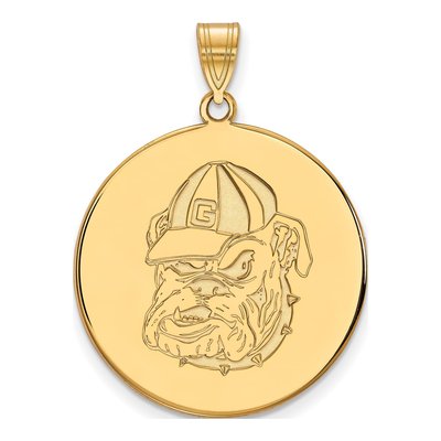 University of Georgia 10K Yellow Gold Extra Large Bulldogs Disc Pendant