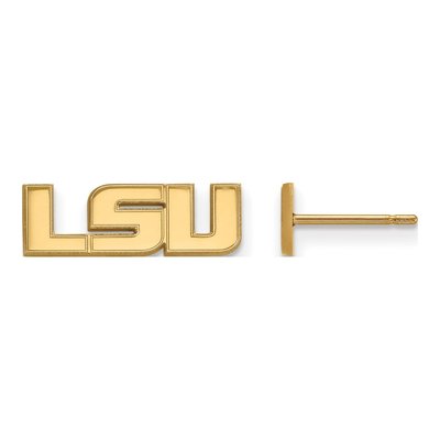 Louisiana State University 10K Yellow Gold L-S-U Extra Small Stud Earrings