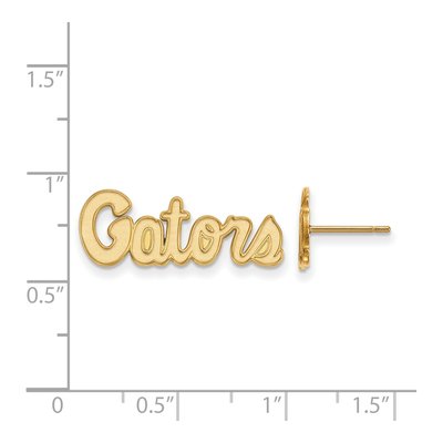 University of Florida 10K Yellow Gold Gators Script Stud Earrings – view 2
