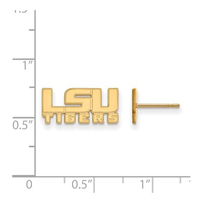Louisiana State University 10K Yellow Gold L-S-U Tigers Extra Small Stud Earrings – view 2