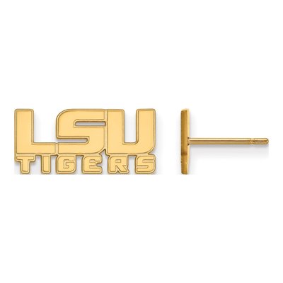 Louisiana State University 10K Yellow Gold L-S-U Tigers Extra Small Stud Earrings
