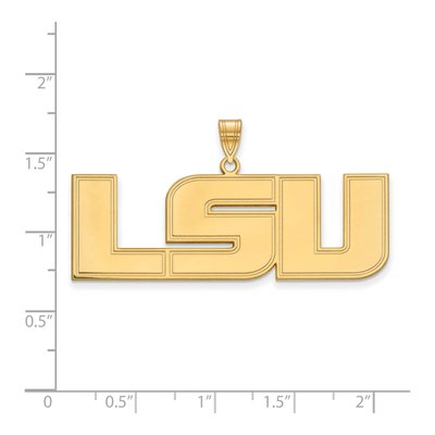 Louisiana State University 10K Yellow Gold L-S-U Extra Large Pendant – view 2