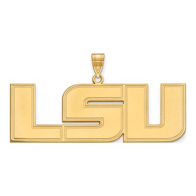 Louisiana State University 10K Yellow Gold L-S-U Extra Large Pendant