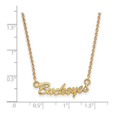 Ohio State University 10K Yellow Gold Small Buckeyes Script Pendant – view 2