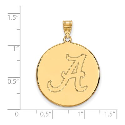 University of Alabama 10K Yellow Gold Extra Large Disc Letter A Pendant – view 2