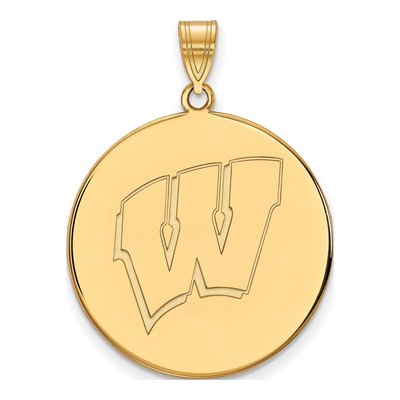 University of Wisconsin 10K Yellow Gold Extra Large Letter W Pendant