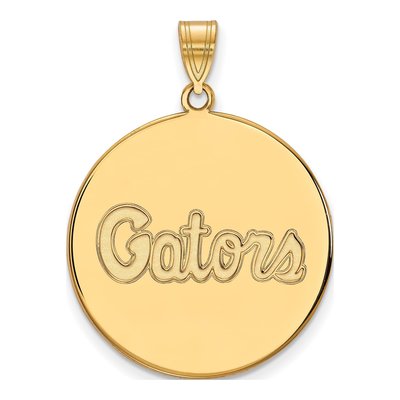 University of Florida 10K Yellow Gold Extra Large Gators Script Disc Pendant