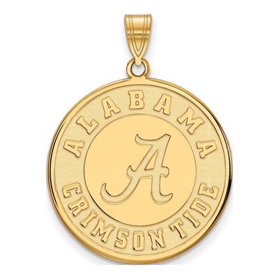 University of Alabama 10K Yellow Gold Extra Large Crimson Tide XL Disc Pendant