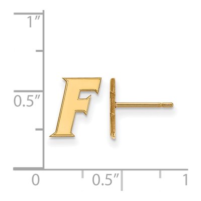 University of Florida 10K Yellow Gold Letter F Stud Earrings – view 2