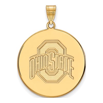 Ohio State University 10K Yellow Gold Extra Large XL Disc Pendant