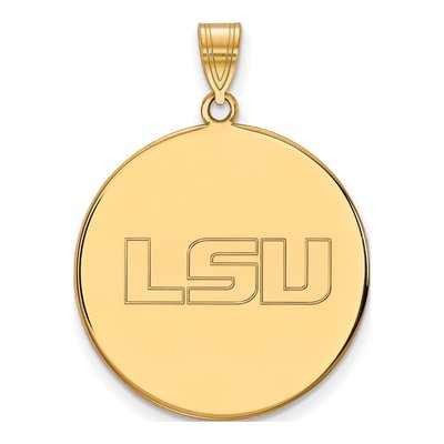 Louisiana State University 10K Yellow Gold LSU Extra Large Disc Pendant