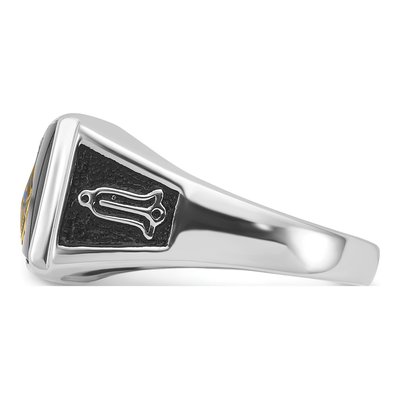 Men's 10K White Gold Onyx Masonic Ring – view 4