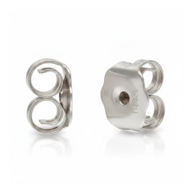 14K White Gold Friction Earring Backs (1 Pair) – view 2
