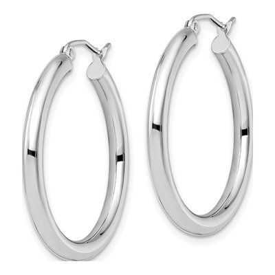 14K White Gold 30mm Hoop Earrings – view 3