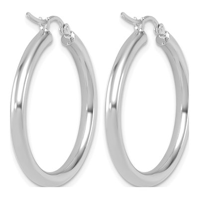14K White Gold 30mm Hoop Earrings – view 4