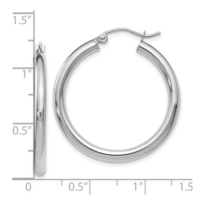 14K White Gold 30mm Hoop Earrings – view 5