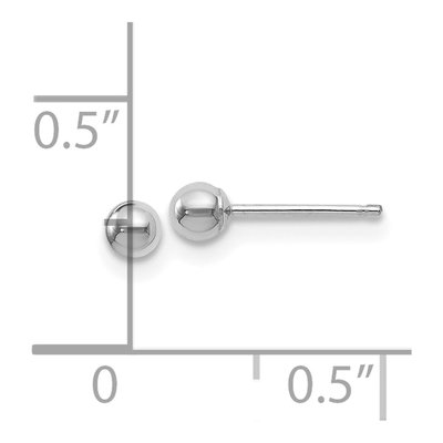 14K White Gold Ball Stud Earrings – view 5
