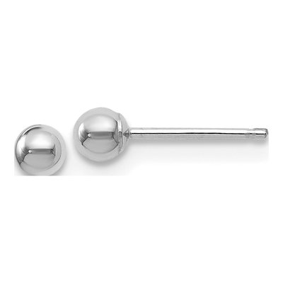 14K White Gold Ball Stud Earrings