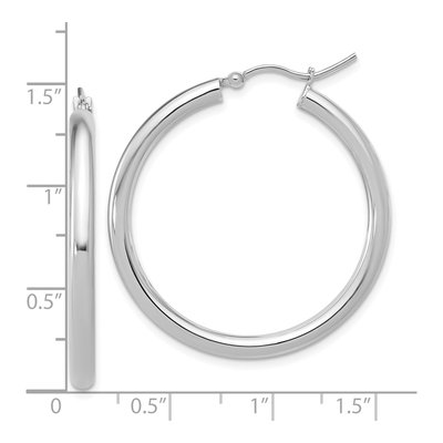 14K White Gold 35mm Hoop Earrings – view 4