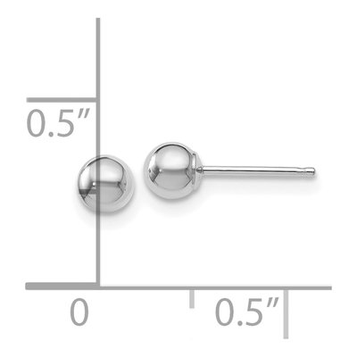 14K White Gold Ball Stud Earrings – view 4