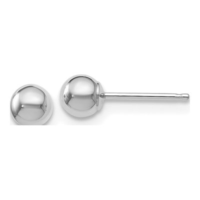 14K White Gold Ball Stud Earrings