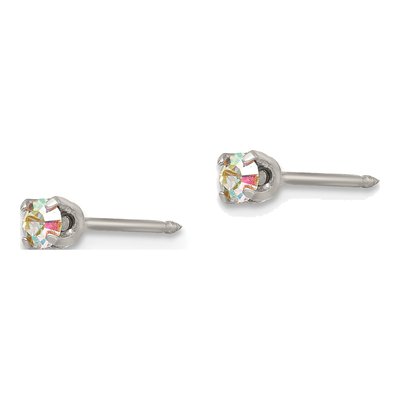 Stainless Steel Crystal AB Stud Earrings – view 2