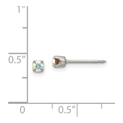 Stainless Steel Crystal AB Stud Earrings – view 4