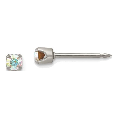 Stainless Steel Crystal AB Stud Earrings