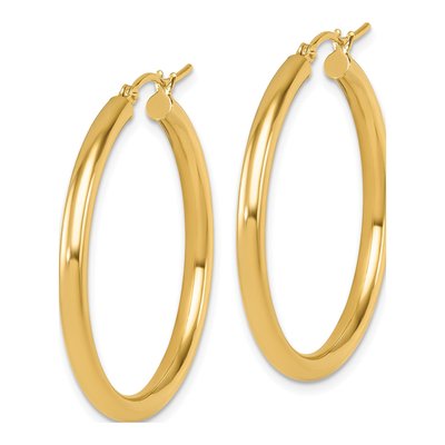 14K Yellow Gold 35mm Hoop Earrings – view 3