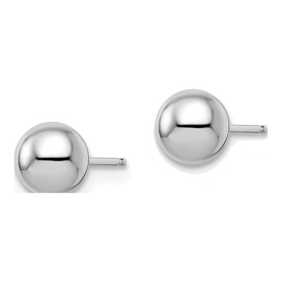 14K White Gold Ball Stud Earrings – view 3