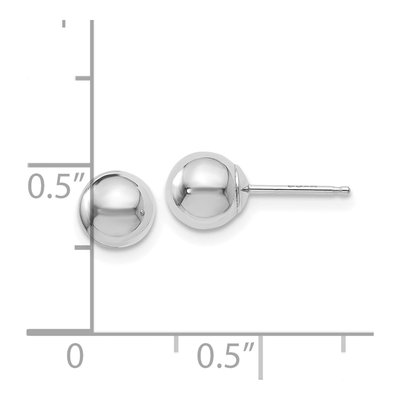 14K White Gold Ball Stud Earrings – view 4