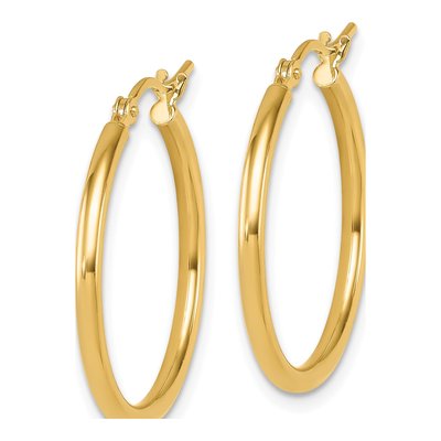 14K Yellow Gold 25mm Hoop Earrings – view 3