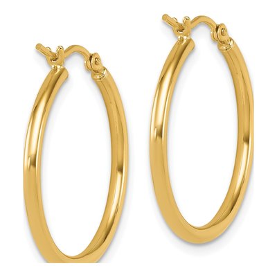 14K Yellow Gold 25mm Hoop Earrings – view 5