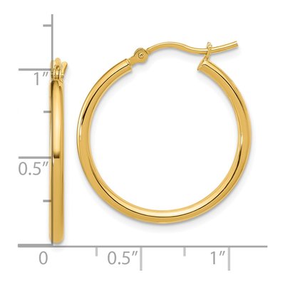14K Yellow Gold 25mm Hoop Earrings – view 6