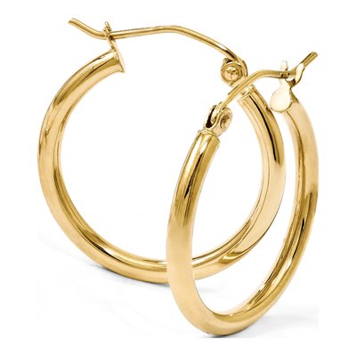14K Yellow Gold 25mm Hoop Earrings – view 7