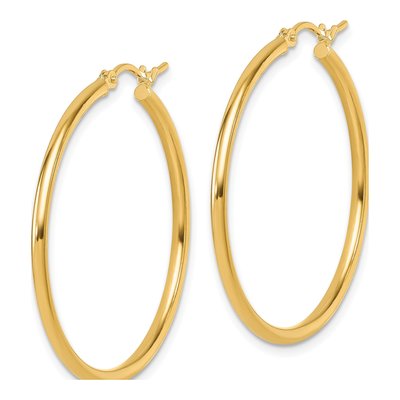 14K Yellow Gold 35mm Hoop Earrings – view 3