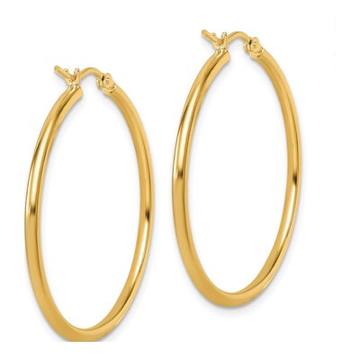 14K Yellow Gold 35mm Hoop Earrings – view 5
