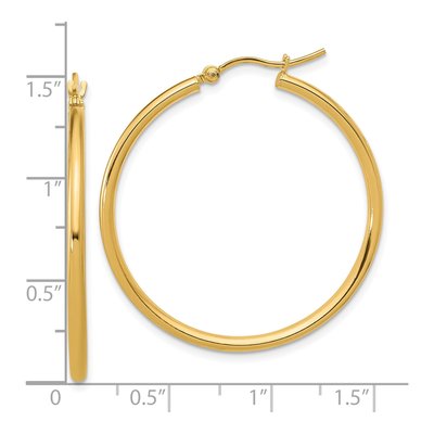 14K Yellow Gold 35mm Hoop Earrings – view 6