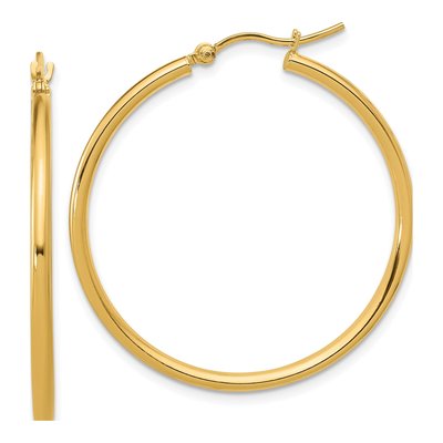 14K Yellow Gold 35mm Hoop Earrings