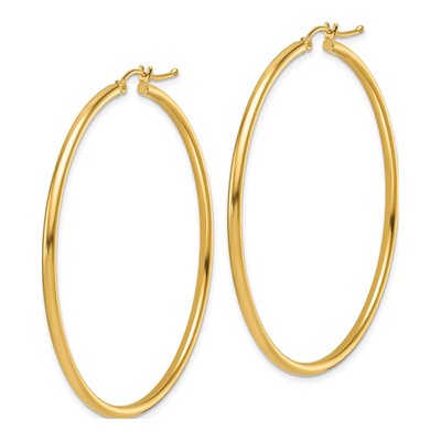14K Yellow Gold 50mm Hoop Earrings – view 3