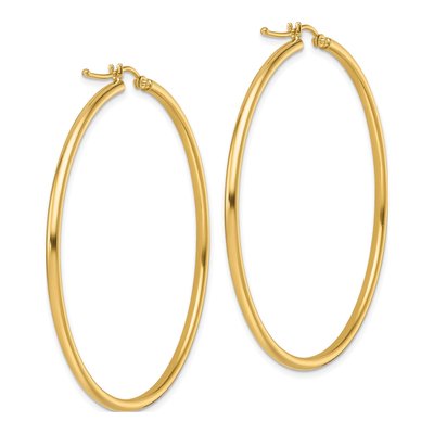 14K Yellow Gold 50mm Hoop Earrings – view 5