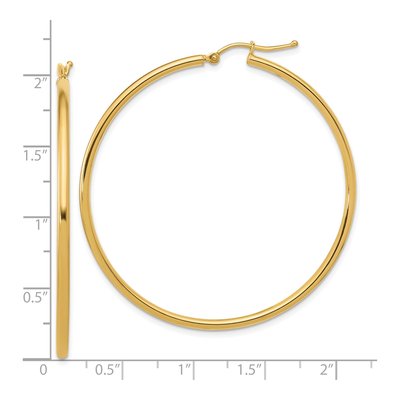 14K Yellow Gold 50mm Hoop Earrings – view 6