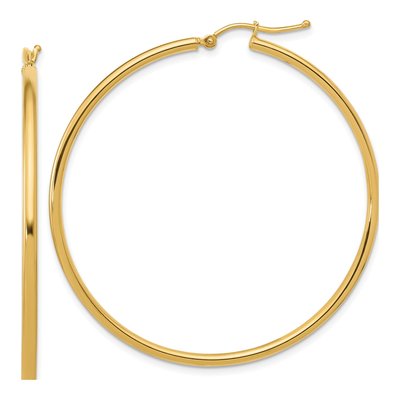 14K Yellow Gold 50mm Hoop Earrings