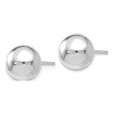 14K White Gold Ball Stud Earrings – view 3